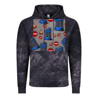 Cloud Black scissor lift seamless pattern Vintage Hoodie - BundleAndBundleShop
