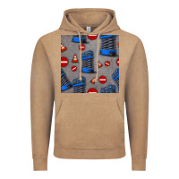 Vintage Coffee scissor lift seamless pattern Vintage Hoodie - BundleAndBundleShop