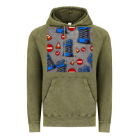 Vintage Olive scissor lift seamless pattern Vintage Hoodie - BundleAndBundleShop