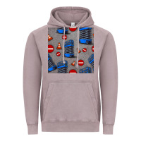 Vintage Zinc scissor lift seamless pattern Vintage Hoodie - BundleAndBundleShop