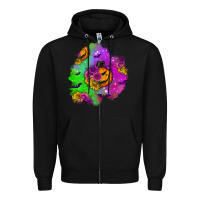 Black halloween patch 1 Zipper Hoodie - BundleAndBundleShop