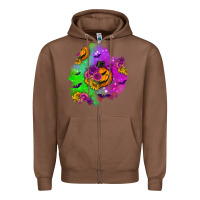 Chestnut halloween patch 1 Zipper Hoodie - BundleAndBundleShop
