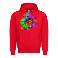 Red halloween patch 1 Zipper Hoodie - BundleAndBundleShop
