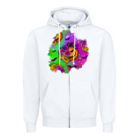 White halloween patch 1 Zipper Hoodie - BundleAndBundleShop