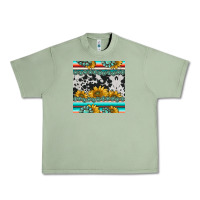 Oil Green sunflower cowhide serape coaster Urban Heavy Tee - BarkalooDesign