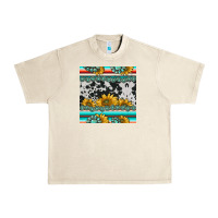 Sandshell sunflower cowhide serape coaster Urban Heavy Tee - BarkalooDesign