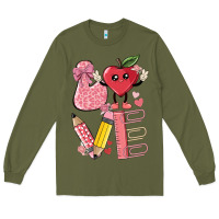 Army Green love teacher Long Sleeve Tee - MaliasSmallBusiness