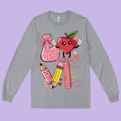 Love Teacher Long Sleeve Tee Designed By Maliassmallbusiness
