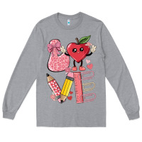 Heather Grey love teacher Long Sleeve Tee - MaliasSmallBusiness