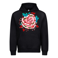 Black valentines day cakes olivia creates design Urban Hoodie - OliviaCreatesArt