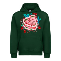 Forest Green valentines day cakes olivia creates design Urban Hoodie - OliviaCreatesArt