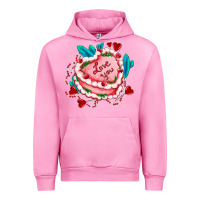 Fuchsia Pink valentines day cakes olivia creates design Urban Hoodie - OliviaCreatesArt
