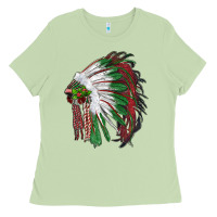 Matcha christmas indian feather headdress Ladies Tee - RanaPortraitStore