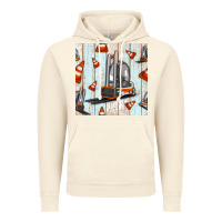 Vintage Artic forklift seamless pattern Vintage Hoodie - BundleAndBundleShop