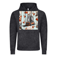 Vintage Black forklift seamless pattern Vintage Hoodie - BundleAndBundleShop