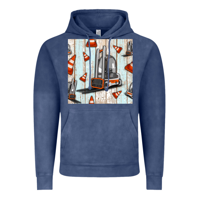 Forklift Seamless Pattern Vintage Hoodie by BundleAndBundleShop | Teevron