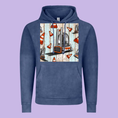 Forklift Seamless Pattern Vintage Hoodie Designed By Bundleandbundleshop