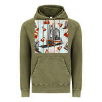 Vintage Olive forklift seamless pattern Vintage Hoodie - BundleAndBundleShop