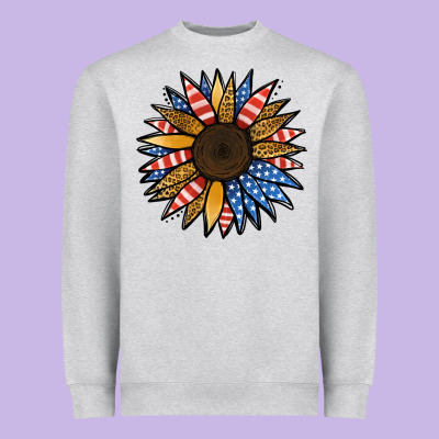 Patriotic Sunflower Heavyweight Sweatshirt Designed By Jasminsmagicworld