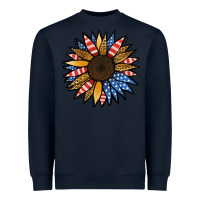 Navy Patriotic Sunflower Heavyweight Sweatshirt - Jasminsmagicworld