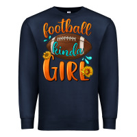Navy Football kinda Girl Premium Sweatshirt - NancyCooperArtShop