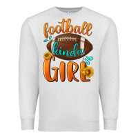 Oatmeal Heather Football kinda Girl Premium Sweatshirt - NancyCooperArtShop