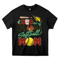 Black loud and proud softball mom Heavy Core Tee - Zillion Design Studio