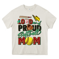 Cream loud and proud softball mom Heavy Core Tee - Zillion Design Studio