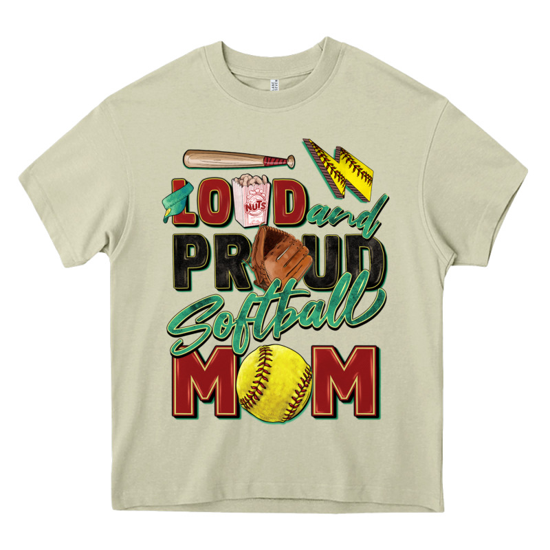 Loud And Proud Softball Mom Heavy Core Tee by Zillion Design Studio | Teevron