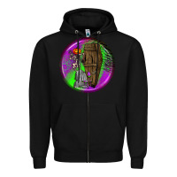 Black halloween round earrings 1 Zipper Hoodie - BundleAndBundleShop