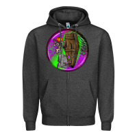 Charcoal Heather halloween round earrings 1 Zipper Hoodie - BundleAndBundleShop