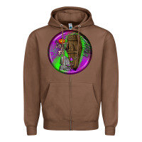 Chestnut halloween round earrings 1 Zipper Hoodie - BundleAndBundleShop