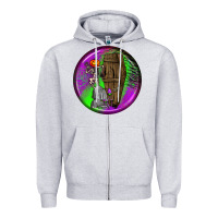 Heather Grey halloween round earrings 1 Zipper Hoodie - BundleAndBundleShop