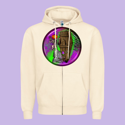 Halloween Round Earrings 1 Zipper Hoodie Designed By Bundleandbundleshop