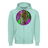 Seafoam halloween round earrings 1 Zipper Hoodie - BundleAndBundleShop