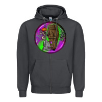 Smoke halloween round earrings 1 Zipper Hoodie - BundleAndBundleShop