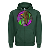 Sports Green halloween round earrings 1 Zipper Hoodie - BundleAndBundleShop