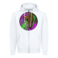 White halloween round earrings 1 Zipper Hoodie - BundleAndBundleShop