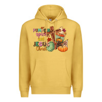 Antique Gold Pumpkin spice and Jesus christ Premium Hoodie - NancyCooperArtShop