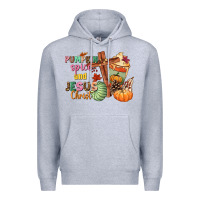 Heather Grey Pumpkin spice and Jesus christ Premium Hoodie - NancyCooperArtShop