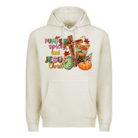 Oatmeal Heather Pumpkin spice and Jesus christ Premium Hoodie - NancyCooperArtShop