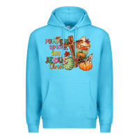 Ocean Blue Pumpkin spice and Jesus christ Premium Hoodie - NancyCooperArtShop