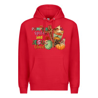 Red Pumpkin spice and Jesus christ Premium Hoodie - NancyCooperArtShop