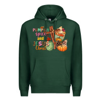 Sports Green Pumpkin spice and Jesus christ Premium Hoodie - NancyCooperArtShop