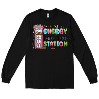 Black energy coffee fuel station Long Sleeve Tee - MaliasSmallBusiness