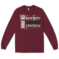 Burgundy energy coffee fuel station Long Sleeve Tee - MaliasSmallBusiness