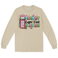 Mushroom energy coffee fuel station Long Sleeve Tee - MaliasSmallBusiness