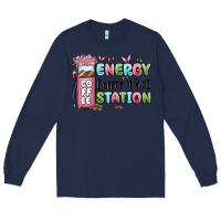 Navy energy coffee fuel station Long Sleeve Tee - MaliasSmallBusiness