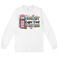 White energy coffee fuel station Long Sleeve Tee - MaliasSmallBusiness