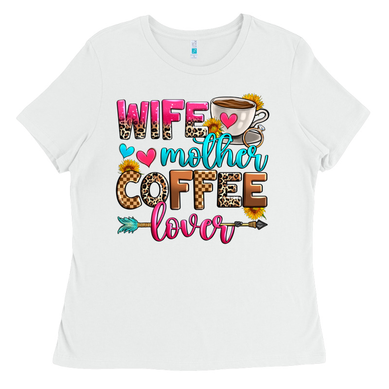 Wife Mother Coffee Lover Ladies Tee by Zillion Design Studio | Teevron
